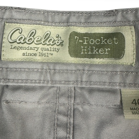 Cabelas 7 Pocket Hiker Cargo Pants Mens Size 40 Khaki Tan 100 Cotton Outdoor - Picture 7 of 16
